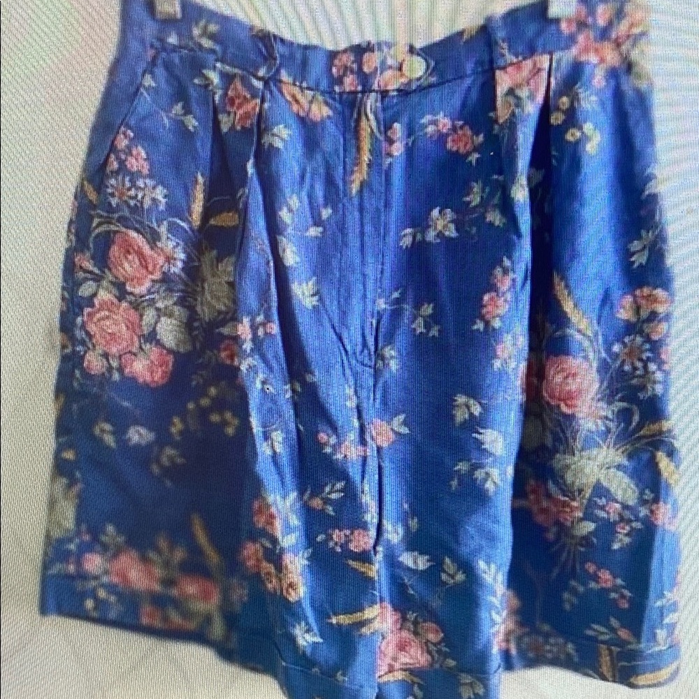 Vintage Lauren Ralph Lauren Floral Bermuda Shorts / Medium Blue / Size 10